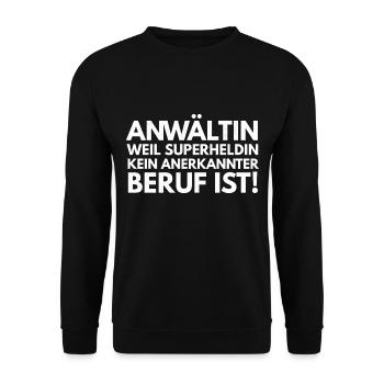 anwältin geschenk - Unisex Pullover - Schwarz - Vorne - Alina (178cm) & Michal (187cm)