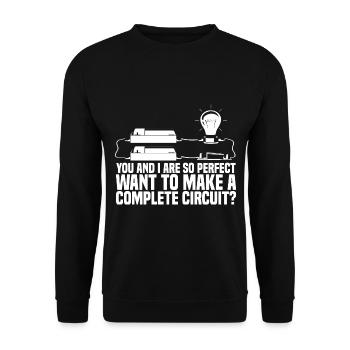 Electrician Electrical Engineer Electronics Technician - Unisex Sweatshirt - black - Front - Alina (178cm) & Michal (187cm)