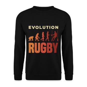 Rugby Ball Sport Player Retro Evolution Rugby Team - Sweat-shirt Unisexe - noir - Devant - Alina (178cm) & Michal (187cm)