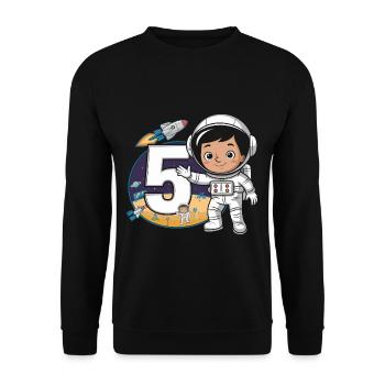 5th Birthday Astronaut Space Adventure for Boys - Unisex Pullover - Schwarz - Vorne - Alina (178cm) & Michal (187cm)