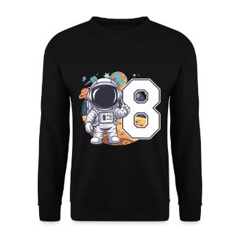 8th Birthday Astronaut Space Adventure for Boys - Unisex Pullover - Schwarz - Vorne - Alina (178cm) & Michal (187cm)
