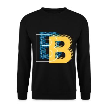 Anfangsbuchstabe B b - Unisex Pullover - Schwarz - Vorne - Alina (178cm) & Michal (187cm)