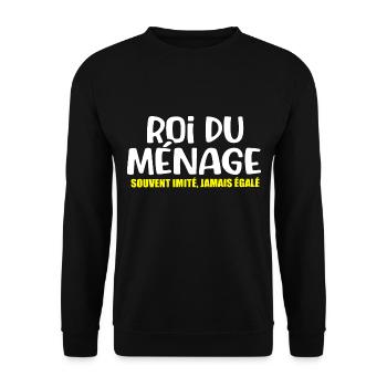 Roi du ménage mec maniaque cadeau drôle propreté - Sweat-shirt Unisexe - noir - Devant - Alina (178cm) & Michal (187cm)