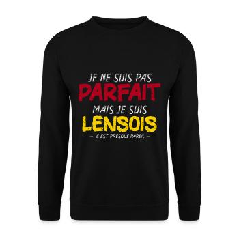 Lensois - Pas-de-Calais - Ville - France - Cadeau - Sweat-shirt Unisexe - noir - Devant - Alina (178cm) & Michal (187cm)