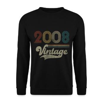 Vintage Birthday 2008 - Unisex Sweatshirt - black - Front - Alina (178cm) & Michal (187cm)
