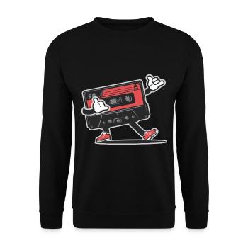 Retro music vintage cassette audio - Sweat-shirt Unisexe - noir - Devant - Alina (178cm) & Michal (187cm)