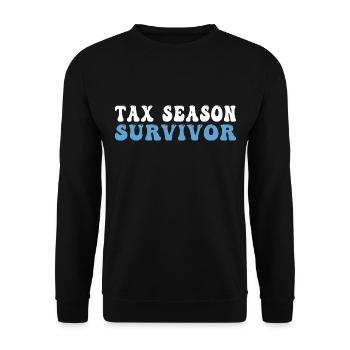 Tax Season Survivor - Unisex Pullover - Schwarz - Vorne - Alina (178cm) & Michal (187cm)