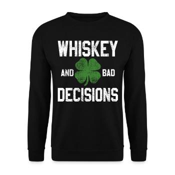 Irischer Whiskey - Unisex Pullover - Schwarz - Vorne - Alina (178cm) & Michal (187cm)