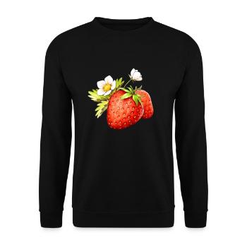 Fleur de fraise - Sweat-shirt Unisexe - noir - Devant - Alina (178cm) & Michal (187cm)