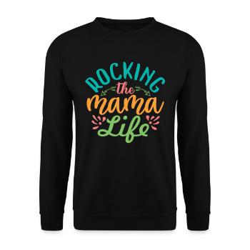 bercer la vie de maman 01 - Sweat-shirt Unisexe - noir - Devant - Alina (178cm) & Michal (187cm)