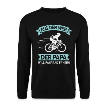 Papa will Fahrrad fahren Vater Radfahrer - Unisex Pullover - Schwarz - Vorne - Alina (178cm) & Michal (187cm)