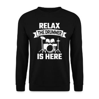 Schlagzeuger Schlagzeug Drummer Musik - Unisex Pullover - Schwarz - Vorne - Alina (178cm) & Michal (187cm)