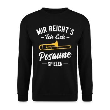 Posaunist Musiker Posaune Orchester Blasmusik - Unisex Pullover - Schwarz - Vorne - Alina (178cm) & Michal (187cm)