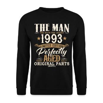 1993 Jahrgang Mann Mythos Legende Geburtstag - Unisex Sweatshirt - black - Front - Alina (178cm) & Michal (187cm)