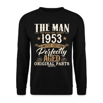 1953 Jahrgang Mann Mythos Legende Geburtstag - Unisex Sweatshirt - black - Front - Alina (178cm) & Michal (187cm)
