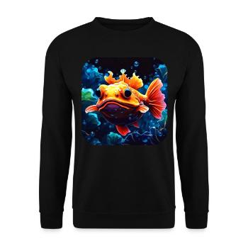 Drôle de poisson - Sweat-shirt Unisexe - noir - Devant - Alina (178cm) & Michal (187cm)