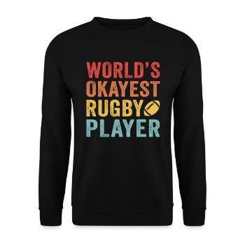 Der okayste Rugbyspieler der Welt - Unisex Pullover - Schwarz - Vorne - Alina (178cm) & Michal (187cm)