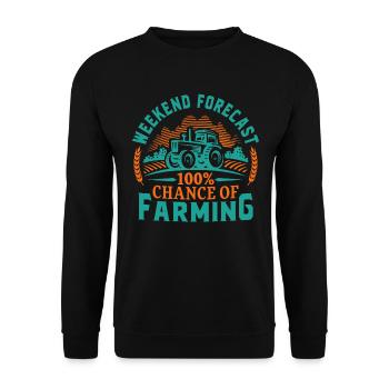 Prévisions du week-end 100% de chances d’agriculture - Sweat-shirt Unisexe - noir - Devant - Alina (178cm) & Michal (187cm)