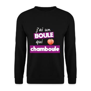 j'ai un boule qui chamboule - Sweat-shirt Unisexe - noir - Devant - Alina (178cm) & Michal (187cm)