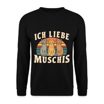 I Love Funny Saying Dredging Party - Unisex Sweatshirt - black - Front - Alina (178cm) & Michal (187cm)