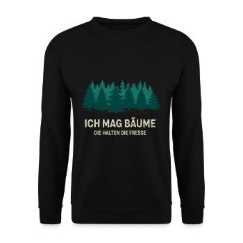 J'aime les arbres Forest man Forest love Forest friends Fun - Sweat-shirt Unisexe - noir - Devant - Alina (178cm) & Michal (187cm)
