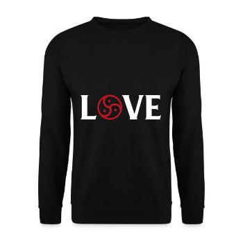 LOVE BDSM Triskele Bondage Fetish Kinky Dom Sub - Sweat-shirt Unisexe - noir - Devant - Alina (178cm) & Michal (187cm)