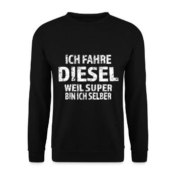 DIESEL POWER - Unisex Pullover - Schwarz - Vorne - Alina (178cm) & Michal (187cm)