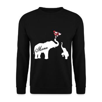 Mama Elephant Mama - Unisex Sweatshirt - black - Front - Alina (178cm) & Michal (187cm)