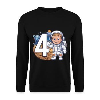 4th Birthday Astronaut Space Adventure for Boys - Unisex Pullover - Schwarz - Vorne - Alina (178cm) & Michal (187cm)