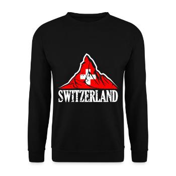 Suisse Cervin - Drapeau suisse - Sweat-shirt Unisexe - noir - Devant - Alina (178cm) & Michal (187cm)