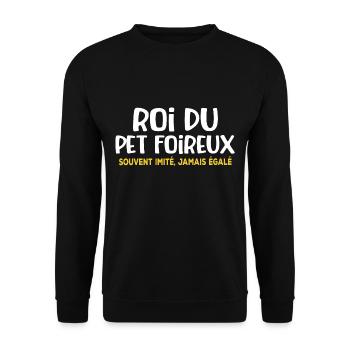Roi du pet foireux cadeau drôle prout péteur - Sweat-shirt Unisexe - noir - Devant - Alina (178cm) & Michal (187cm)