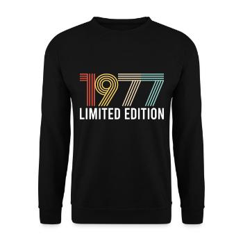 Vintage 1977 Anniversaire Année de naissance Retro seashell - Sweat-shirt Unisexe - noir - Devant - Alina (178cm) & Michal (187cm)