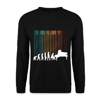 Evolution Piano Musician Keyboard Orchestra - Unisex Pullover - Schwarz - Vorne - Alina (178cm) & Michal (187cm)