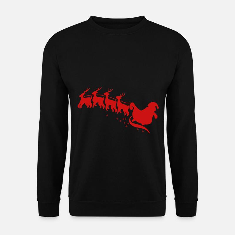 Weihnachts Symbole Rentiere mit Schlitten Xmas - Unisex Pullover - Schwarz