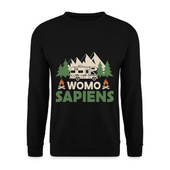 Womo Sapiens - Unisex Pullover - Schwarz - Vorne - Alina (178cm) & Michal (187cm)