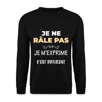 Je ne râle pas, je m'exprime c'est différent - Sweat-shirt Unisexe - noir - Devant - Alina (178cm) & Michal (187cm)