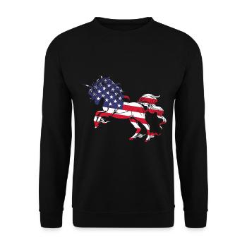 American Unicorn Women Girls 4 juillet - Sweat-shirt Unisexe - noir - Devant - Alina (178cm) & Michal (187cm)