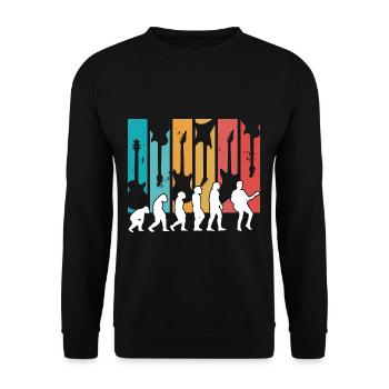 Human Evolution Guitar Band Retro Vintage - Sweat-shirt Unisexe - noir - Devant - Alina (178cm) & Michal (187cm)