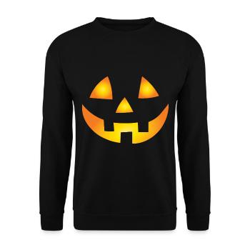 Carved Pumpkin Face - Unisex Sweatshirt - black - Front - Alina (178cm) & Michal (187cm)