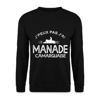J'peux j'ai manade camarguaise cadeau homme femme - Sweat-shirt Unisexe - noir - Devant - Alina (178cm) & Michal (187cm)