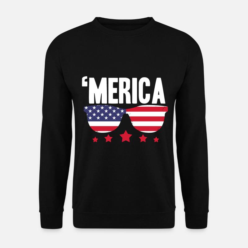 Amerika Sonnenbrille USA Merica 4. Juli - Unisex Pullover - Schwarz