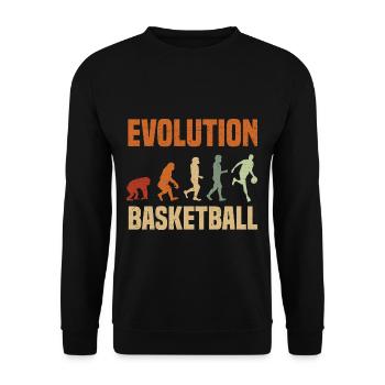 Basketball Evolution From Monkey To Men BBall - Sweat-shirt Unisexe - noir - Devant - Alina (178cm) & Michal (187cm)