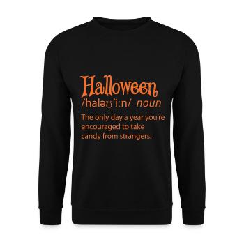 Halloween Funny Dictionary Définition - Sweat-shirt Unisexe - noir - Devant - Alina (178cm) & Michal (187cm)
