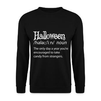 Halloween Funny Dictionary Définition - Sweat-shirt Unisexe - noir - Devant - Alina (178cm) & Michal (187cm)