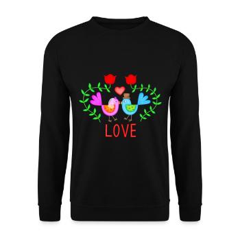 Oiseaux de mariage Thème de mariage Mariage Amour Mariage - Sweat-shirt Unisexe - noir - Devant - Alina (178cm) & Michal (187cm)