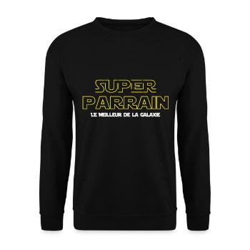 Super parrain cadeau humour parrain saga film - Sweat-shirt Unisexe - noir - Devant - Alina (178cm) & Michal (187cm)