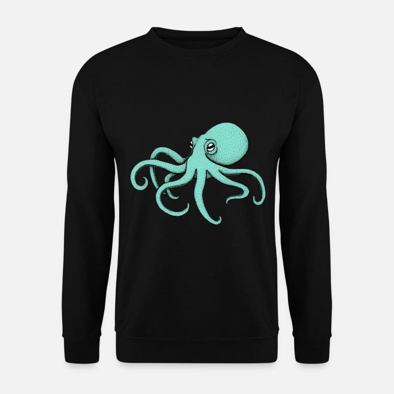 Oktopus grün cool Kraken Geschenk Geburtstag - Unisex Pullover - Schwarz
