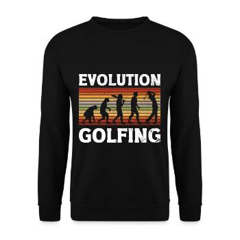 Évolution du golf du singe au golf masculin - Sweat-shirt Unisexe - noir - Devant - Alina (178cm) & Michal (187cm)