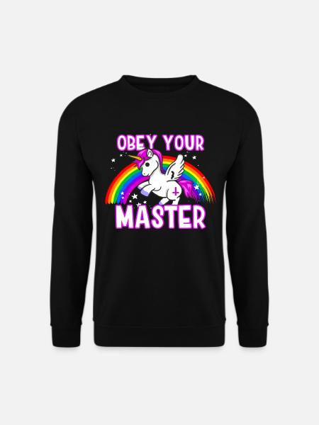 Obey Your Master - Einhorn Regenbogen Heavy Metal - Unisex Pullover - Schwarz