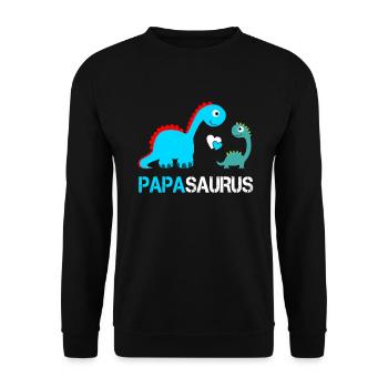 Papasaurus pour papa et enfants | Cadeau fête des pères - Sweat-shirt Unisexe - noir - Devant - Alina (178cm) & Michal (187cm)